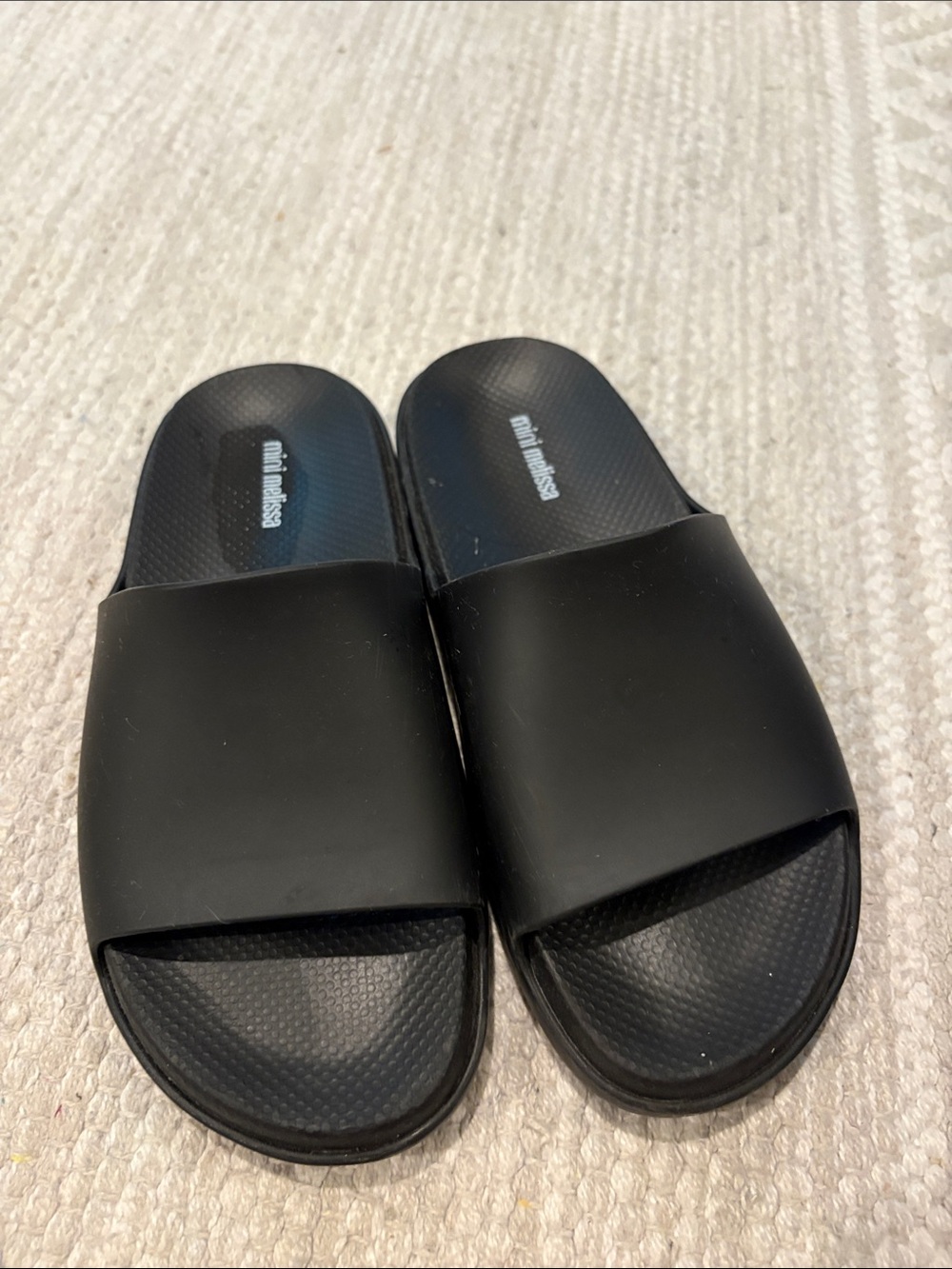 Mini Melissa Black Slide Sandals